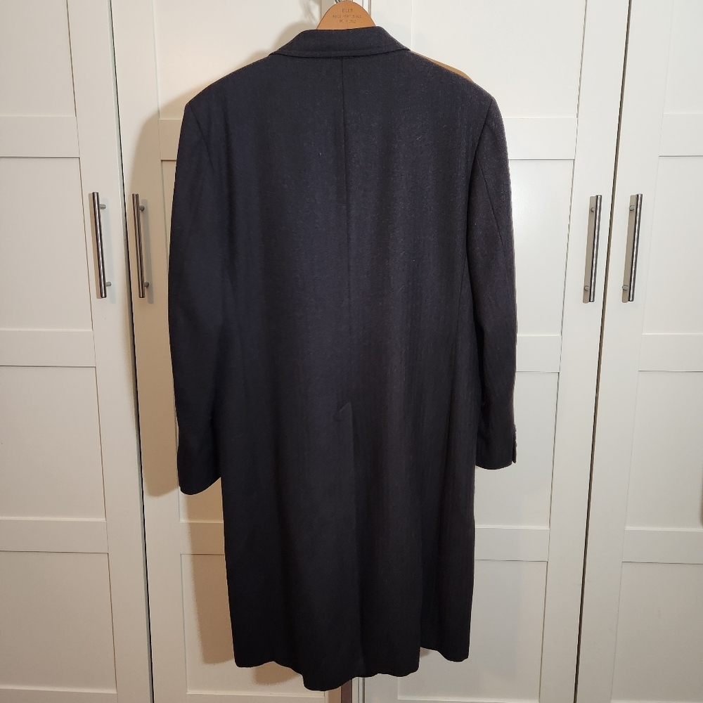 VINTAGE John Wanamaker Rittenhouse Collection 100% Wool Herringbone Overcoat 42R - Picture 3 of 12